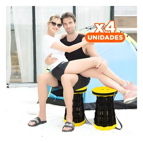 GENERICO Pack4 Silla Portatil Con Doble Seguro Para Hogar