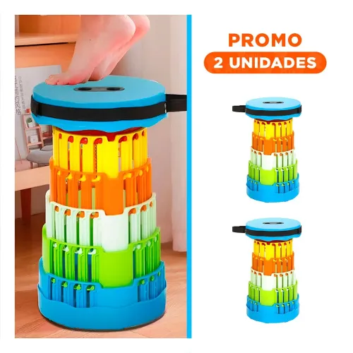 GENERICO Pack2 Asiento Portatil Plegable Con 2 Seguros