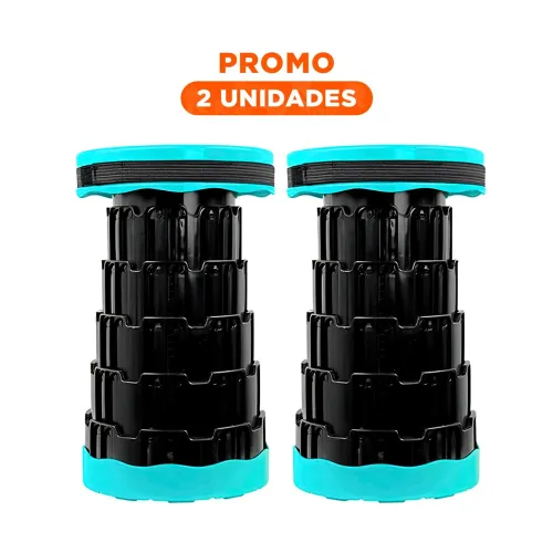 GENERICO Pack2 Banco Plegable Portatil Con Doble Seguro