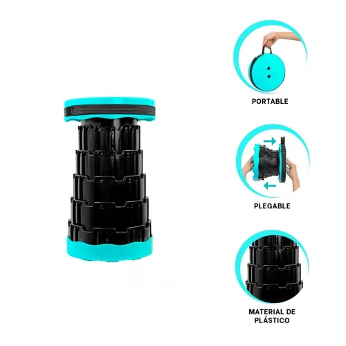 GENERICO Silla Plegable Portatil Con Doble Seguro Y Tapa
