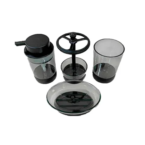 GENERICO Set Practico Aseo 4 Piezas Negro Uso Diario En Casa