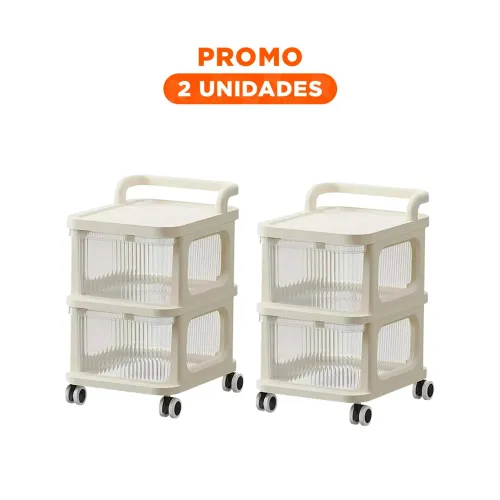 GENERICO Pack2 Organizador Cerrado Con Cajones Amplios De 2