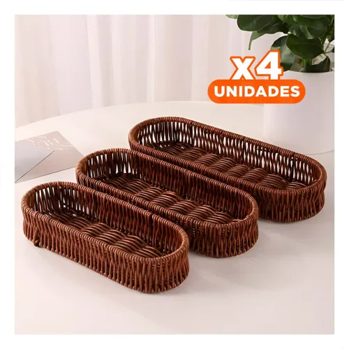 GENERICO Pack4 Organizador Decorativo Tejido Multiuso