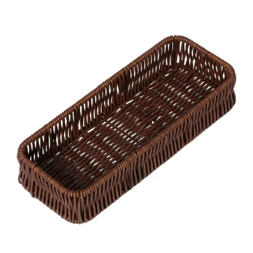 GENERICO Cesta Practica Tejida Multiuso Rectangular Marron