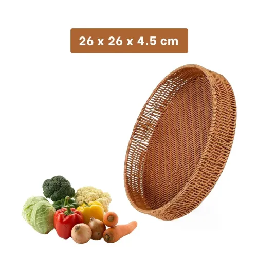 GENERICO Bandeja Tejida Circular 26cm Color Marron