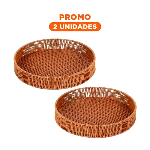 GENERICO Pack2 Centro Tejido Circular 26cm Color Marron