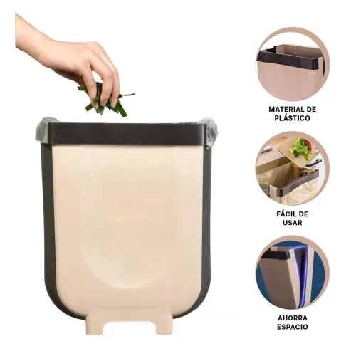 GENERICO Tacho Plegable Beige Para Residuos Practico Y Facil
