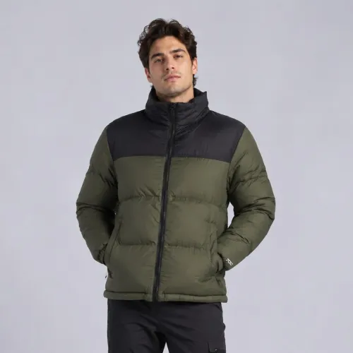 WALKING Casaca Puffer Hombre B605 Térmica Acolchada Verde Militar