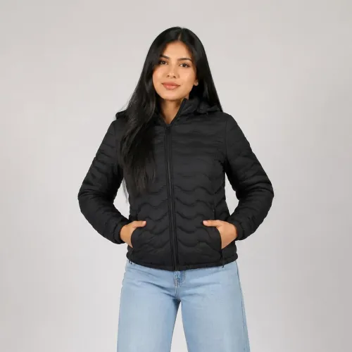 WALKING Casaca Puffer Entallada Belinda 8850 Con Capucha Para Mujer