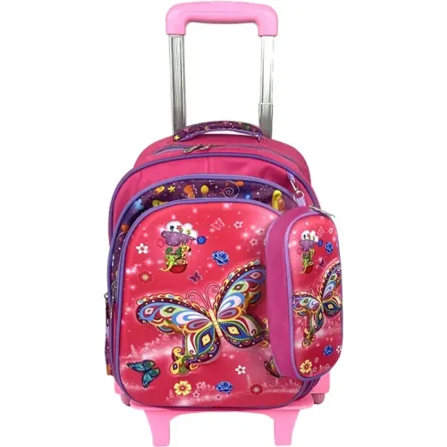 MAKEWAY Mochila Mariposa Con 6 Ruedas Escaladoras Con Cartuchera