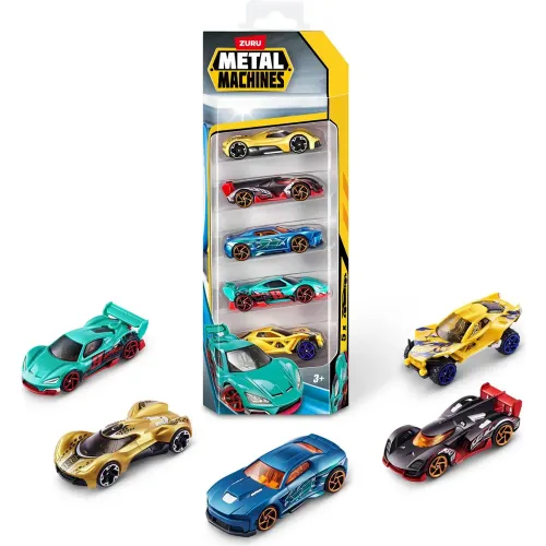METAL MACHINES Pack X5 Carritos Die Cast - Modelos Aleatorios