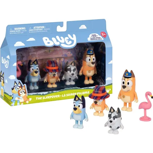 BLUEY Pack X4 Figuras S15 Bluey Pijamada