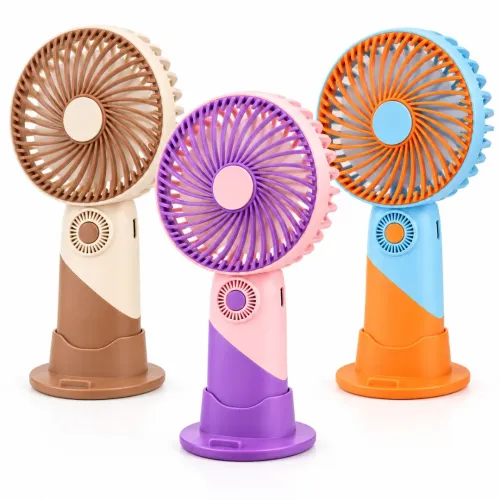 GENERICO Mini Ventilador Portátil Recargable Usb 3 Velocidades Con Base Para Celular Color Aleatorio