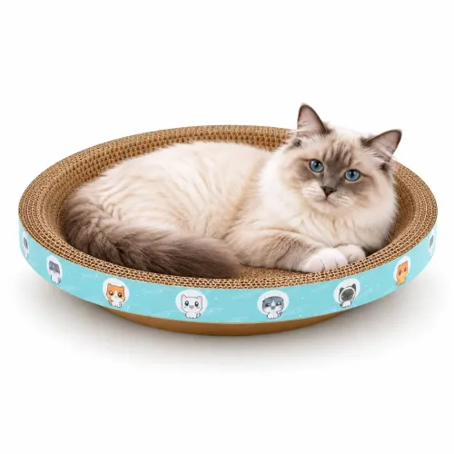GENERICO Cama Rascador Redondo Para Gato Cartón Corrugado De Alta Densidad 50cm