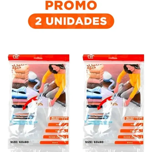 GENERICO Pack2 Bolsa Compresora Al Vacio 60cmx80cm