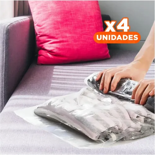 GENERICO Pack4 Sistema Al Vacio 60cmx80cm Color Anaranjado