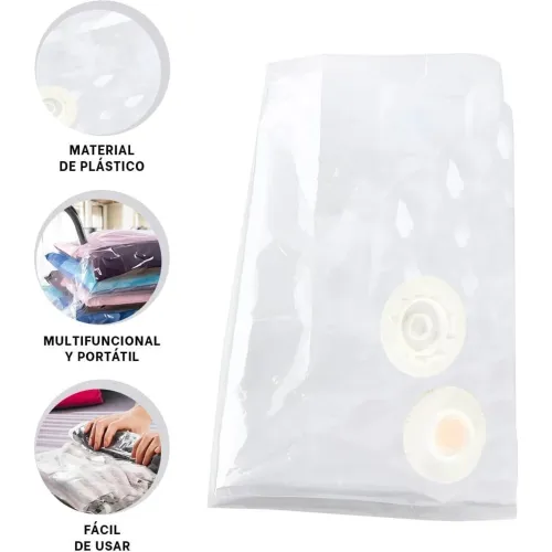 GENERICO Bolsa Al Vacio Anaranjada 70x100cm Para Ropa Hogar