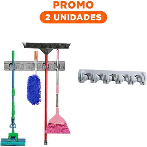 GENERICO Pack2 Colgante Organizador De Escobas Con 5