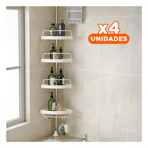 GENERICO Pack4 Base Vertical De Ducha Blanco Para Casa