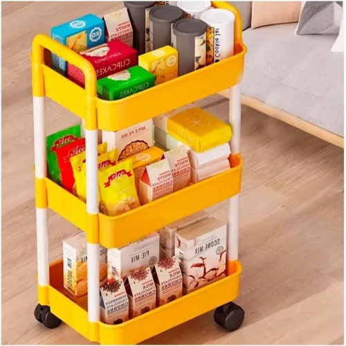GENERICO Repisa De Cocina 3 Niveles Con Ruedas Amarillo