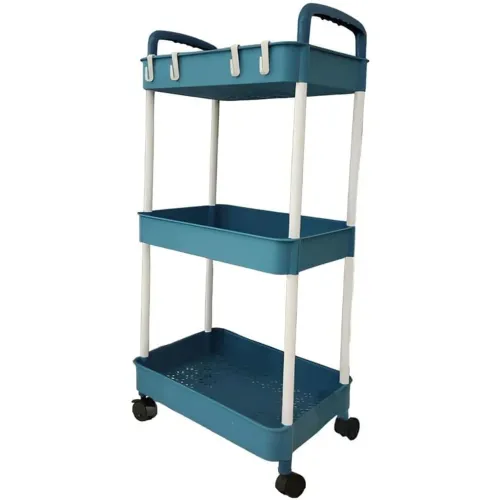 GENERICO Repisa De Cocina 3 Niveles Con Ruedas Azul