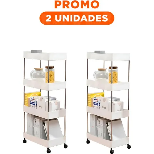 GENERICO Pack2 Modulo De Cocina 4 Niveles Con Ruedas Delgado