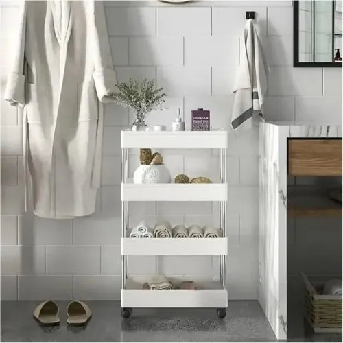 GENERICO Carrito De Cocina 4 Niveles Con Ruedas Blanco