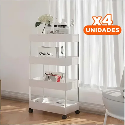 GENERICO Pack4 Estructura De Cocina 4 Niveles Con Ruedas