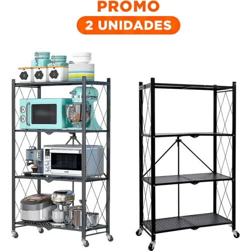 GENERICO Pack2 Modulo Vertical Plegable De Metal Con 4