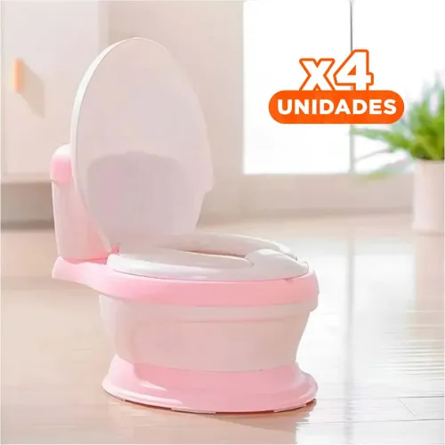 GENERICO Pack4 Equipo Sanitario Infantil Rosado Para Casa
