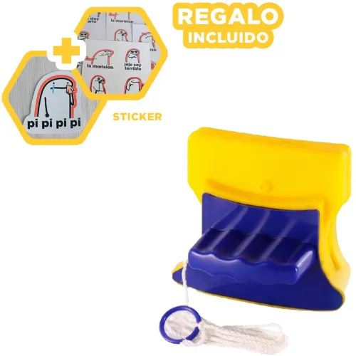 GENERICO Limpiavidrios Magnetico Cuadrado Azul Amarillo