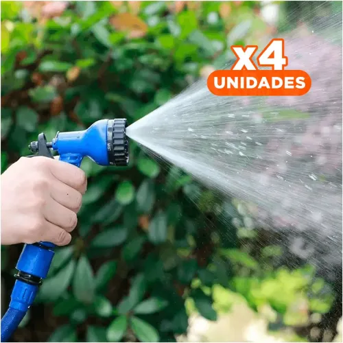 GENERICO Pack4 Manguera Patio 30 Metros - Azul Expandible