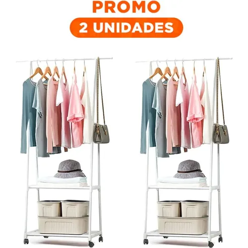 GENERICO Pack2 Perchero Triangular Con Ruedas Para Colocar