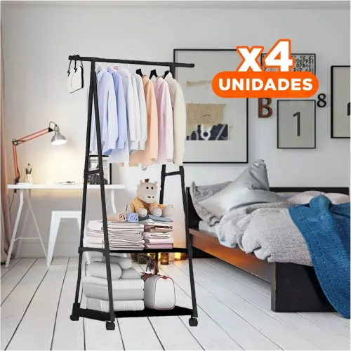 GENERICO Pack4 Accesorio De Hogar Triangular Con Ruedas
