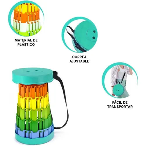 GENERICO Silla Plegable Con Doble Seguro Portatil Tapa Verde