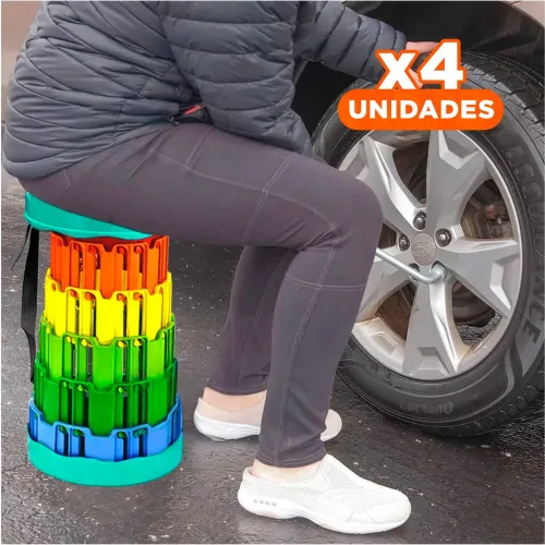 GENERICO Pack4 Butaca Portatil Plegable Con Seguro Estable