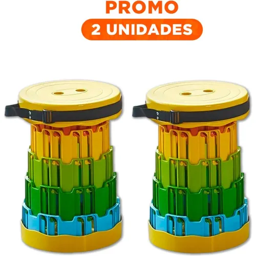 GENERICO Pack2 Taburete Plegable Con Doble Seguro Portatil