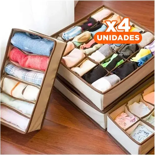 GENERICO Pack4 Solucion Organizadores De Cajon Para Ropa