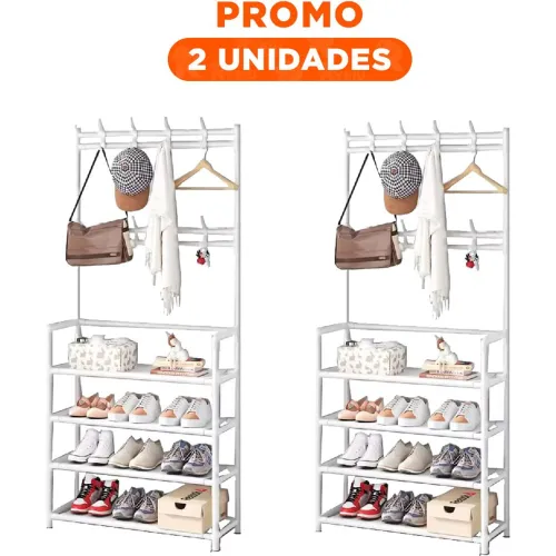 GENERICO Pack2 Modulo Zapatero Organizador Con Percheros