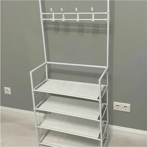 GENERICO Organizador De Zapatos Con Percheros Recto Blanco