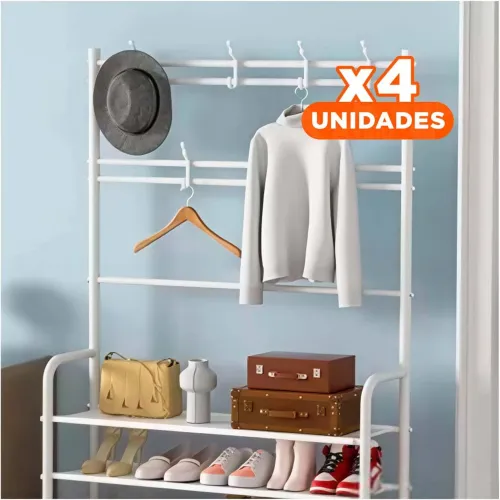 GENERICO Pack4 Mobiliario De Calzado Con Percheros Curvos
