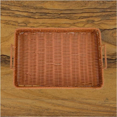 GENERICO Fuente Rectangular Con Asas Tejido Para Decoracion