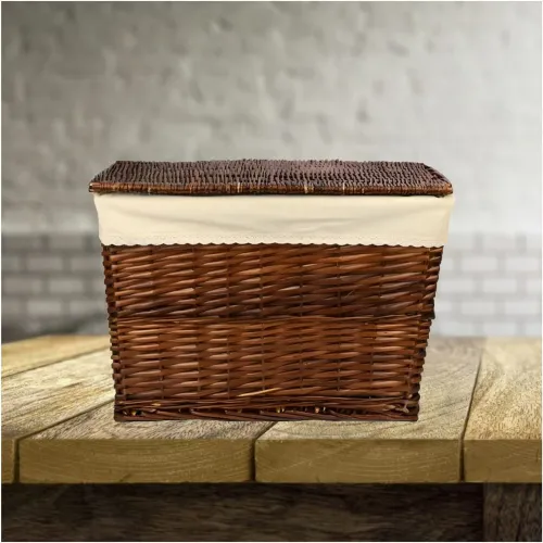 GENERICO Canasta De Mimbre Rectangular Con Forro Interior