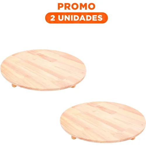 GENERICO Pack2 Soporte Decorativo Circular De Madera