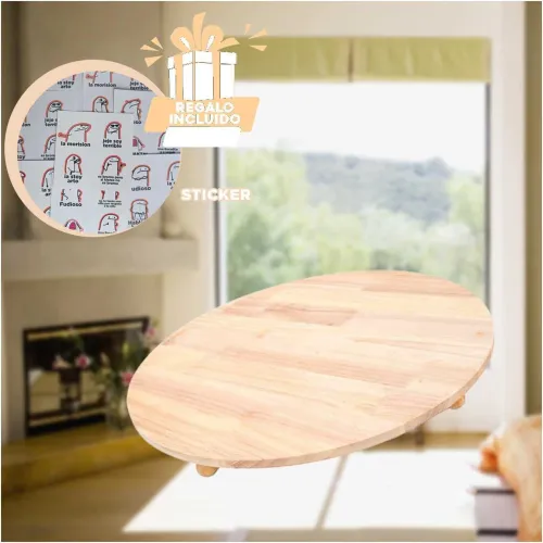 GENERICO Pedestal Circular De Madera Con Patitas
