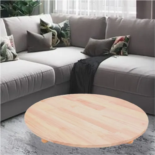 GENERICO Pedestal Circular De Madera Con Patitas