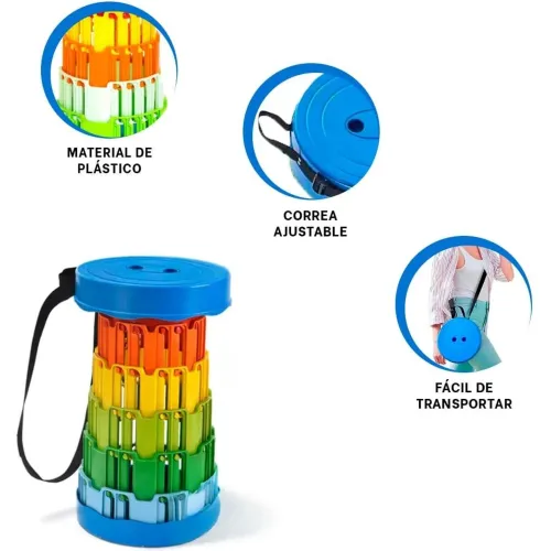 GENERICO Asiento Plegable Con Seguros Portatiles Para Hogar