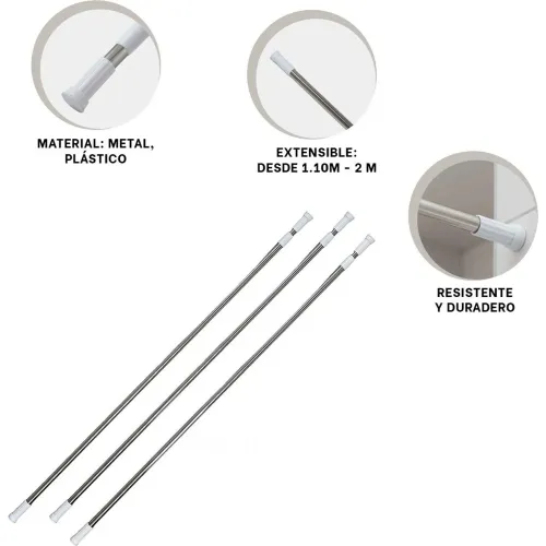 GENERICO Tubo Ajustable Para Ducha Extensible Y Resistente