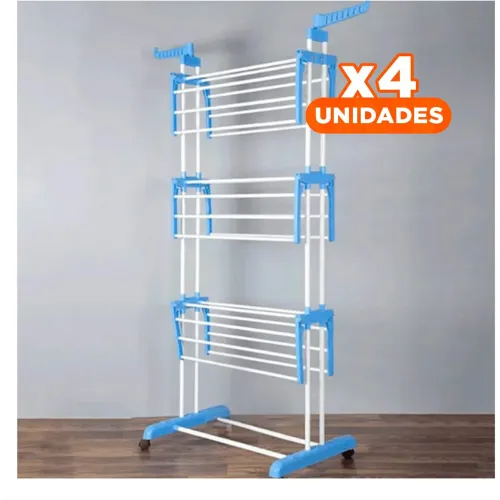 GENERICO Pack4 Secador Practico Plegable De Tres Niveles