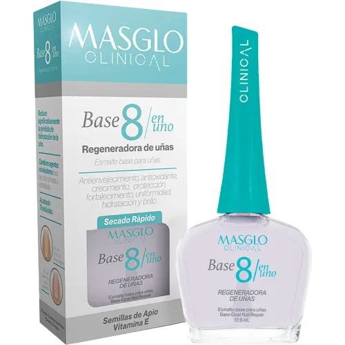 MASGLO Base Clinical Total Care De Uñas 8 En 1 Masglo-13.5ml